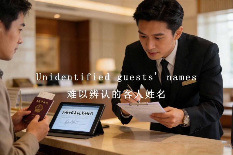 Unidentified guests’ names 难以辨认的客人姓名