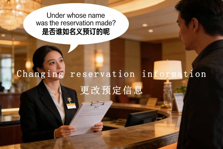 Changing reservation information 更改预定信息