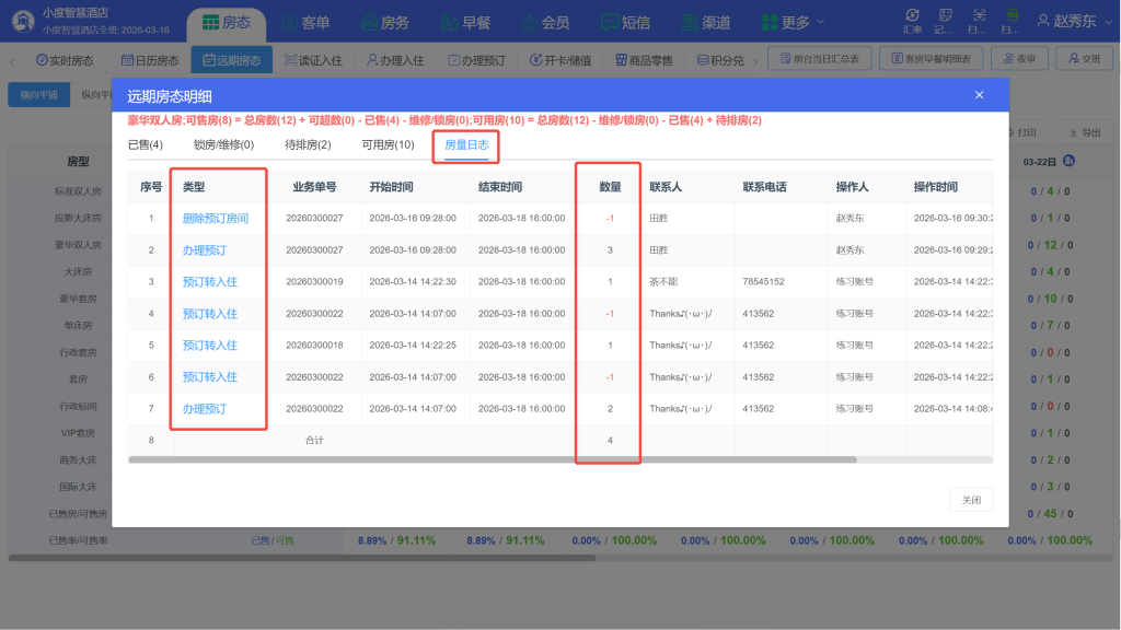 LKY蓝客云PMS酒店管理系统《更新公告》锁房多时段、间夜数、日历房显示插图6